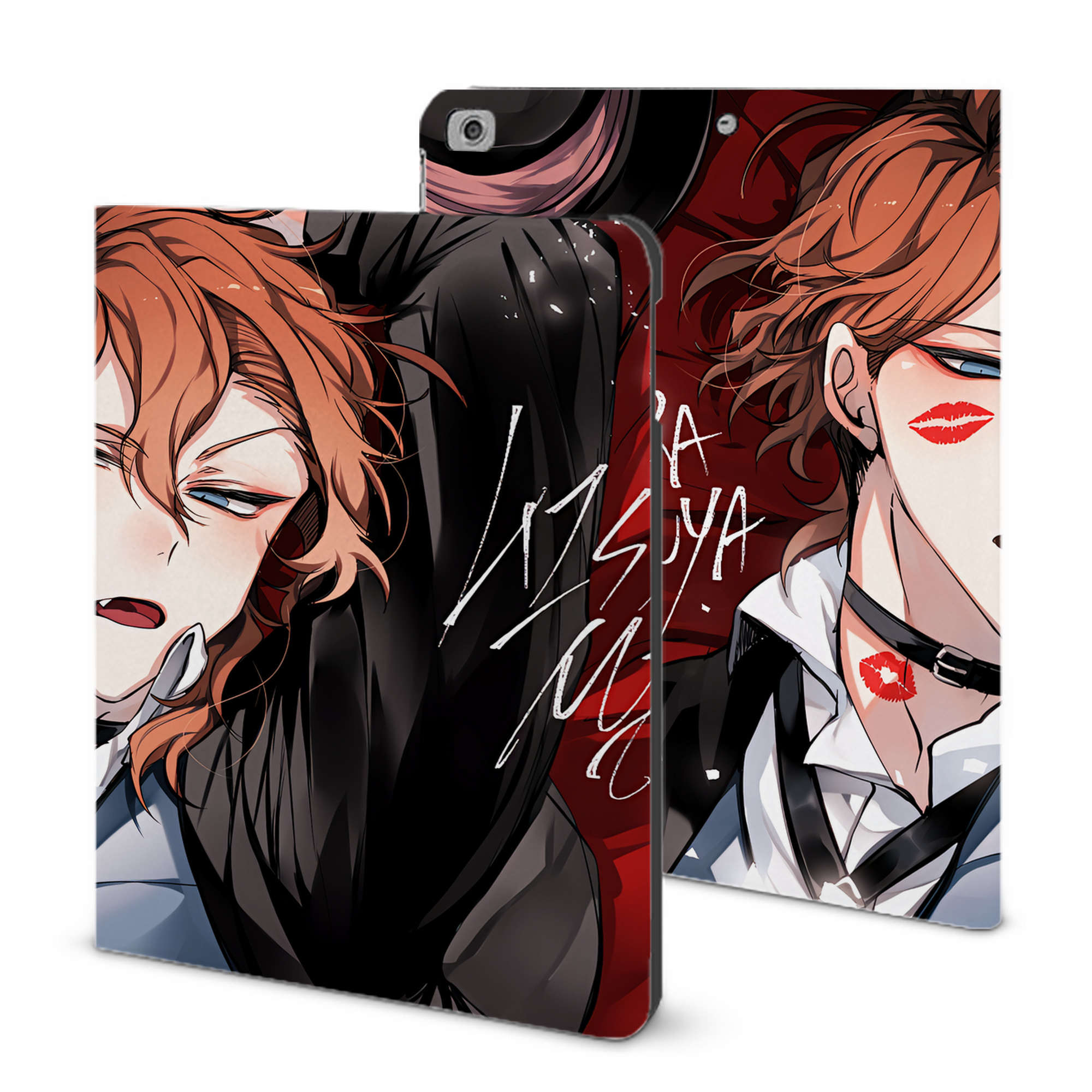 （画像用） 文豪ストレイドッグス Bungo Stray Dogs IPad ケース ブック型 PUレザー TPU 耐衝撃 軽量 薄型 ペン収納なし 全面保護 IPad 各モデル対応